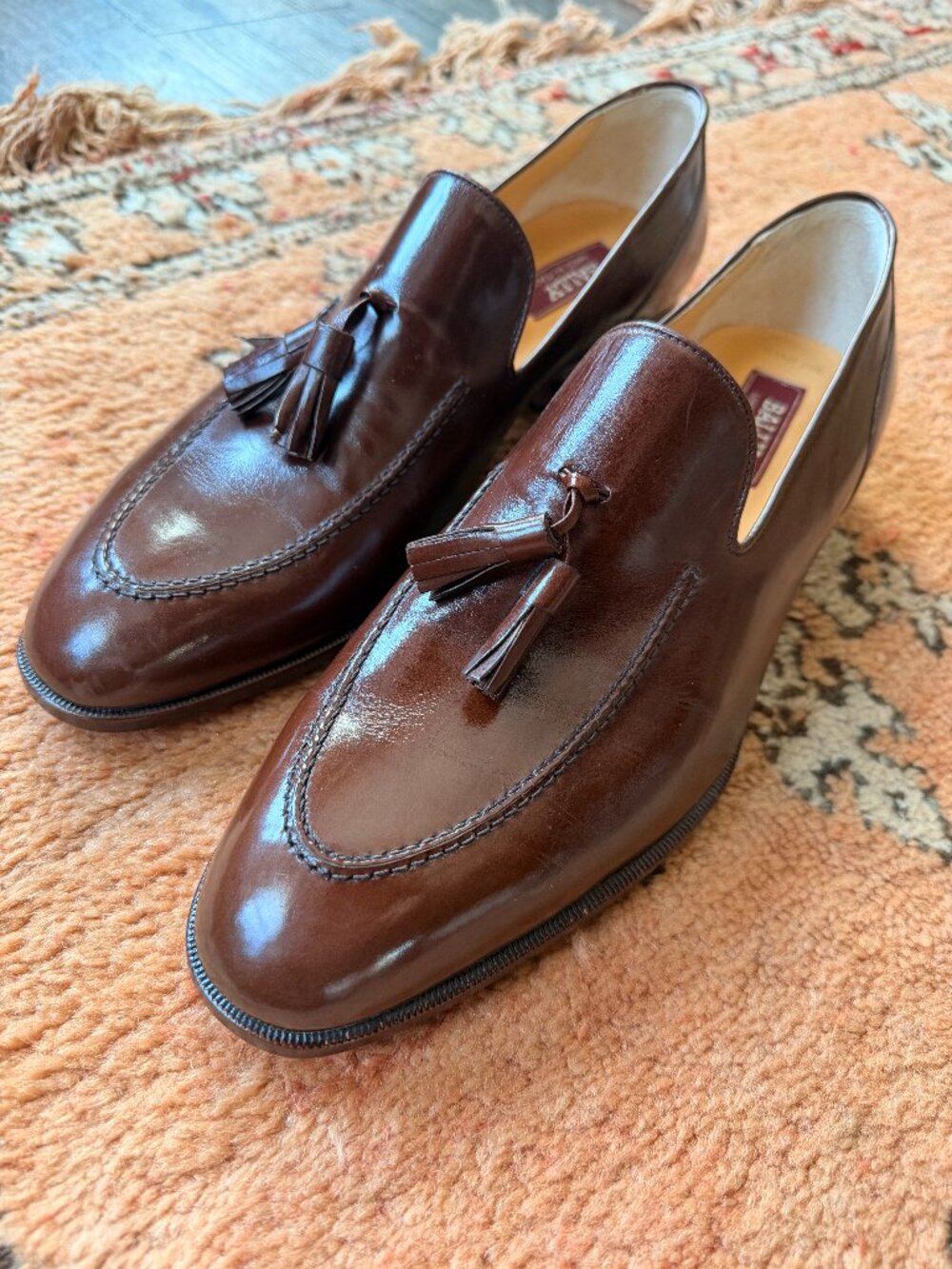 NEW Bally Hamilton Men's Brown Leather Tassel Loafers | Made in Italy | Size 11